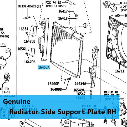 LEXUS GX550 VJA252 '24-25 Genuine Radiator Side Support Plate RH 16453-70731 OEM