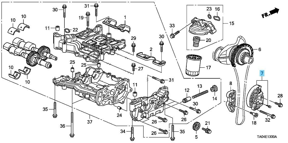 HONDA CR-V RE3 10-14 Genuine Balancer Shaft Chain Tensioner Comp 13450-REZ-A01