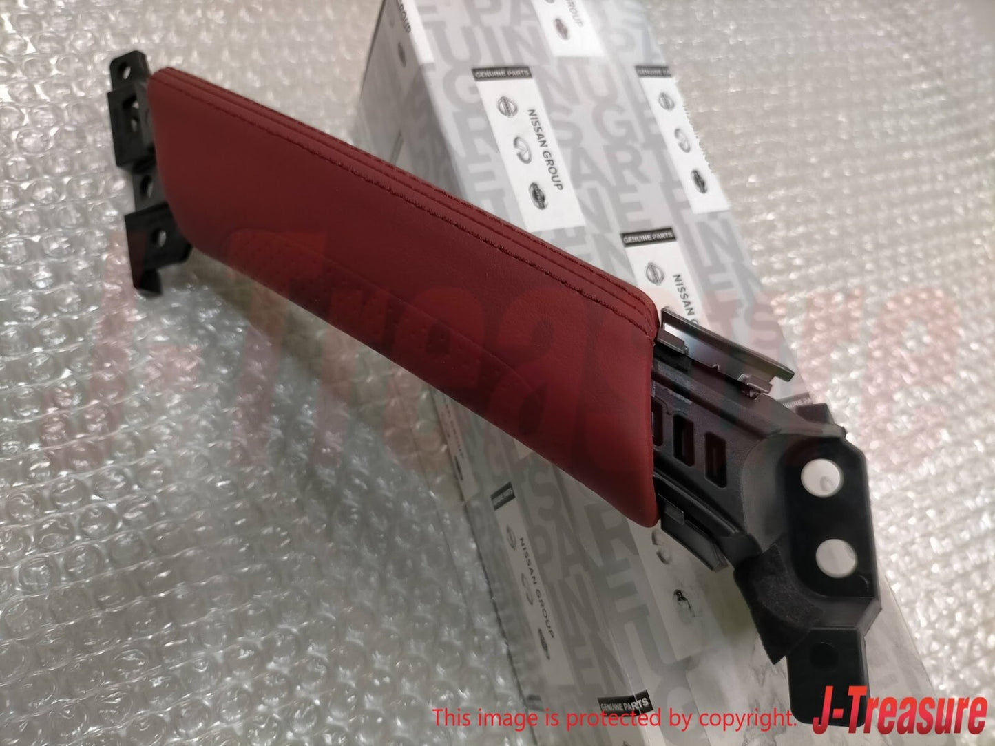 NISSAN R35 GT-R Black Edition Genuine Red Leather Door Pull Handle RH & LH Set