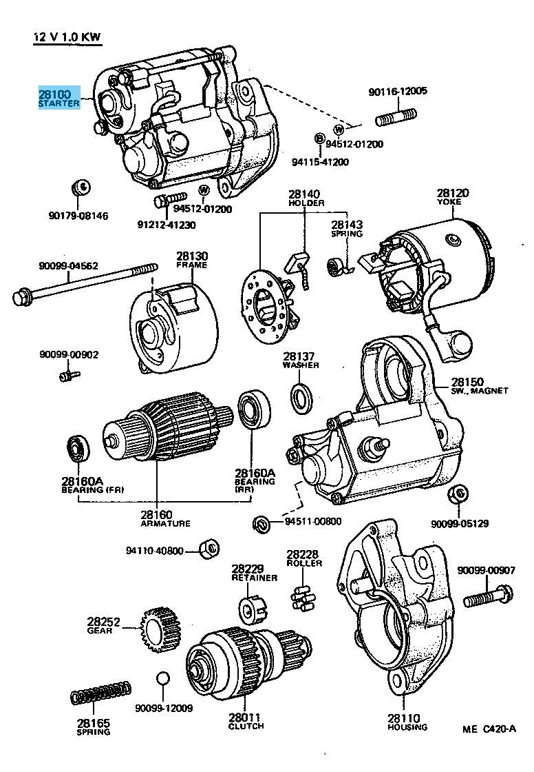 TOYOTA LAND CRUISER FJ4# 1982-1983 Genuine Engine Starter Assy 28100-60070 OEM