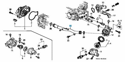 HONDA ACCORD PRELUDE 93-01 Genuine  Water Pump Connecting Pipe & O-Ring Set OEM