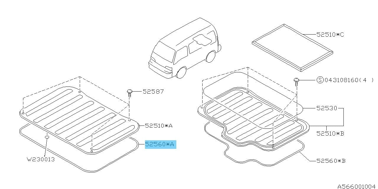 SUBARU SAMBAR KS TT E12 D11 Genuine Trap Door Weather Strip 52560TA030 OEM