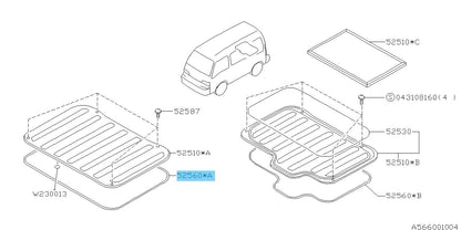 SUBARU SAMBAR KS TT E12 D11 Genuine Trap Door Weather Strip 52560TA030 OEM