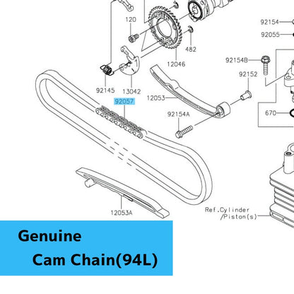 KAWASAKI KLX110/R '10-25 KLX110R L '21-25 Genuine Cam Chain(94L) 92057-0610 OEM