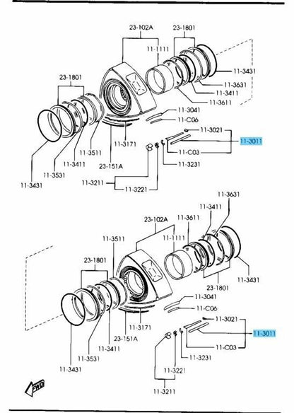 MAZDA RX-7 FD3S 13B 1986-1995 Genuine Apex Seal N351-11-C00C x6 Set OEM