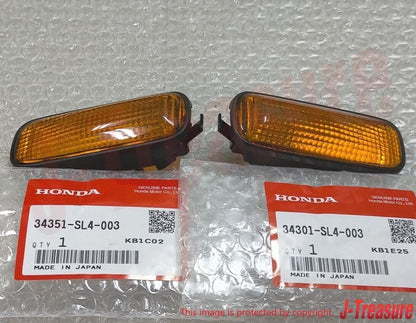 HONDA CIVIC EK4 EK9 Genuine Front Fender Side Turn Marker Lamp Orange Set OEM