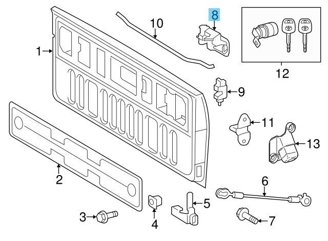 TOYOTA TACOMA TRN245 2016-2022 Genuine Tailgate Handle Assembly 69090-0C091 OEM