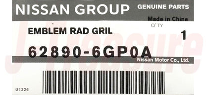 NISSAN 370Z RZ34 Genuine Front Bumper Cover Emblem 62890-6GP0A OEM