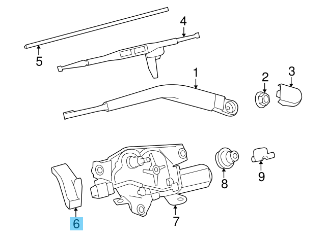 TOYOTA SEQUOIA UPK6# 2008-2022 Genuine Rear Wiper Stopper 85293-0C012 OEM