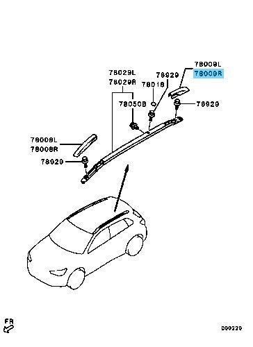MITSUBISHI OUTLANDER SPORT GA#W '11-25 Genuine Roof Rack Cover Rear RH 7661A180