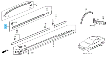 HONDA ACURA INTEGRA DC# 94-01 Genuine Roof Side & Front Door Window Molding set