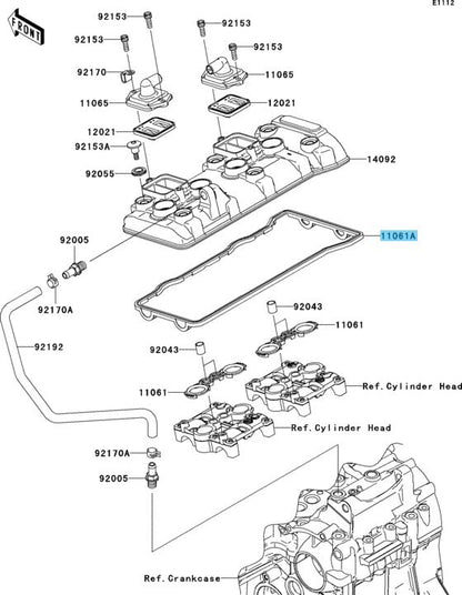KAWASAKI NINJA ZX-6R ZX600 2009-2012 Genuine Head Cover Gasket 11061-0375 OEM