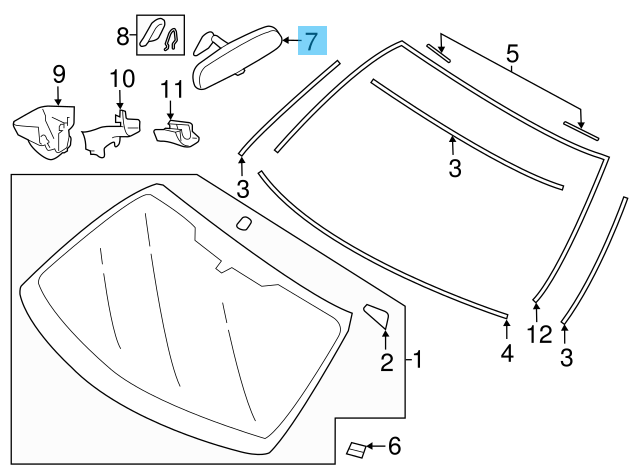 TOYOTA SCION FR-S 86 GT86 ZN6 Genuine Frameless Rear View Mirror SU003-07866 OEM