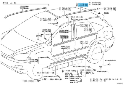 LEXUS RX350 GSU3# 07-09 Genuine  R/Drip Side Finish Center Moulding  75555-48053