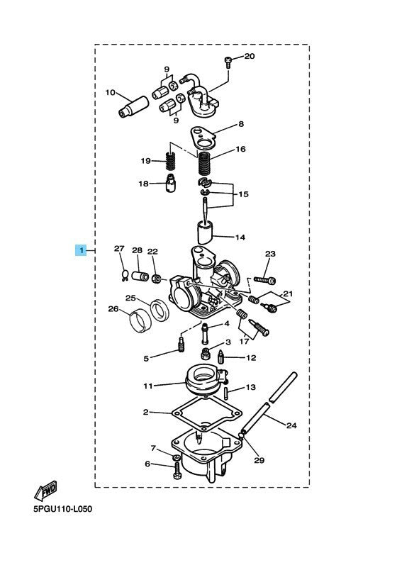 YAMAHA ZINGER PW50 07-09 12-24 Genuine Carburetor Assy 1 5PG-14101-11-00 OEM