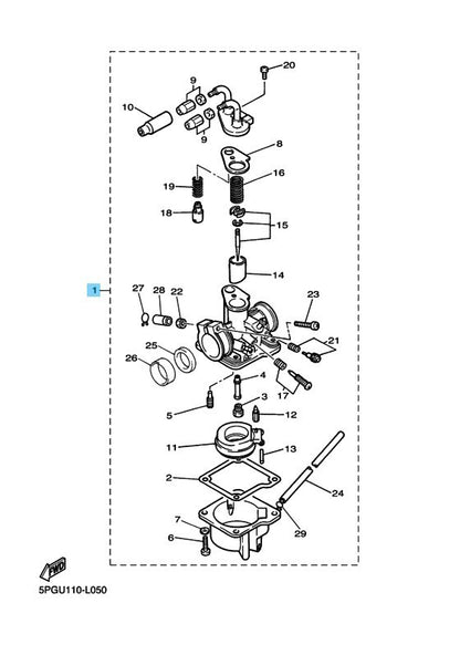 YAMAHA ZINGER PW50 07-09 12-24 Genuine Carburetor Assy 1 5PG-14101-11-00 OEM