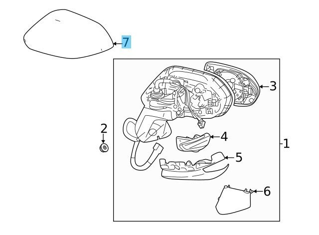 TOYOTA COROLLA ZRE212L 20-24 Genuine Outer Mirror Cover RH 87915-52251-A1 OEM