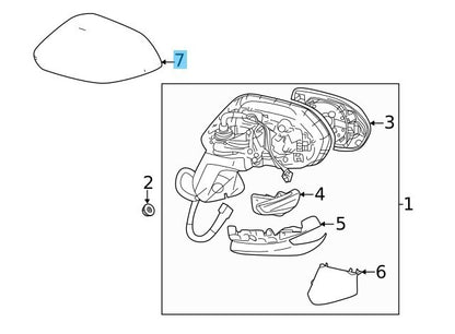 TOYOTA COROLLA ZRE212L 20-24 Genuine Outer Mirror Cover RH 87915-52251-A1 OEM