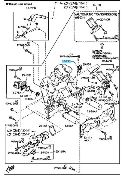 MAZDA RX-8 SE3P 09-11 Genuine Crankshaft Position Sensor N3R4-18-221A x2 Set OEM