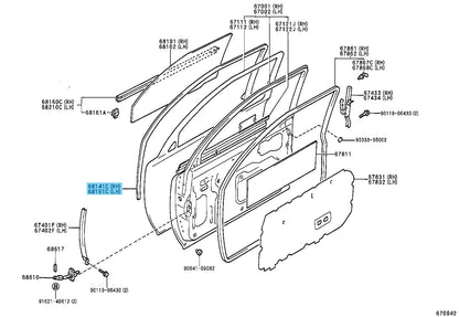 TOYOTA HILUX LN110L '1989-1997 Genuine Front Door Glass Run RH & LH Set OEM