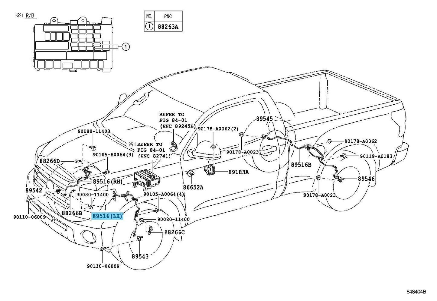 TOYOTA TUNDRA GSK50 07-21 Genuine Skid Control Sensor Wire LH 89516-0C040 OEM