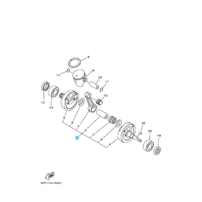 YAMAHA YZ125 2005-2021 YZ125X 2020-2022 Genuine Crankshaft Assy 1C3-11400-20 OEM