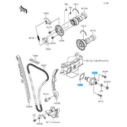 KAWASAKI KX450F 2008-2018 Genuine Cam Chain Tensioner & Gasket Set OEM