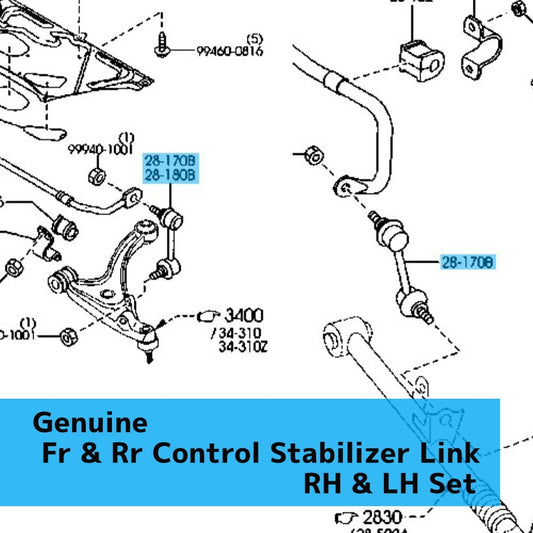 MAZDA MX-5 MIATA NC '09-15 Genuine Fr & Rr Control Stabilizer Link RH & LH Set