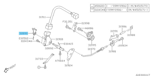 SUBARU IMPREZA WRX GE GH 08-11 Genuine AT Shifter Arm Complete 32890AA342 OEM