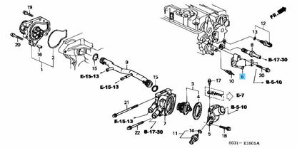 HONDA CIVIC 99-00 Genuine B16A B16B Water Neck Coolant Pipe on Cylinder Head OEM