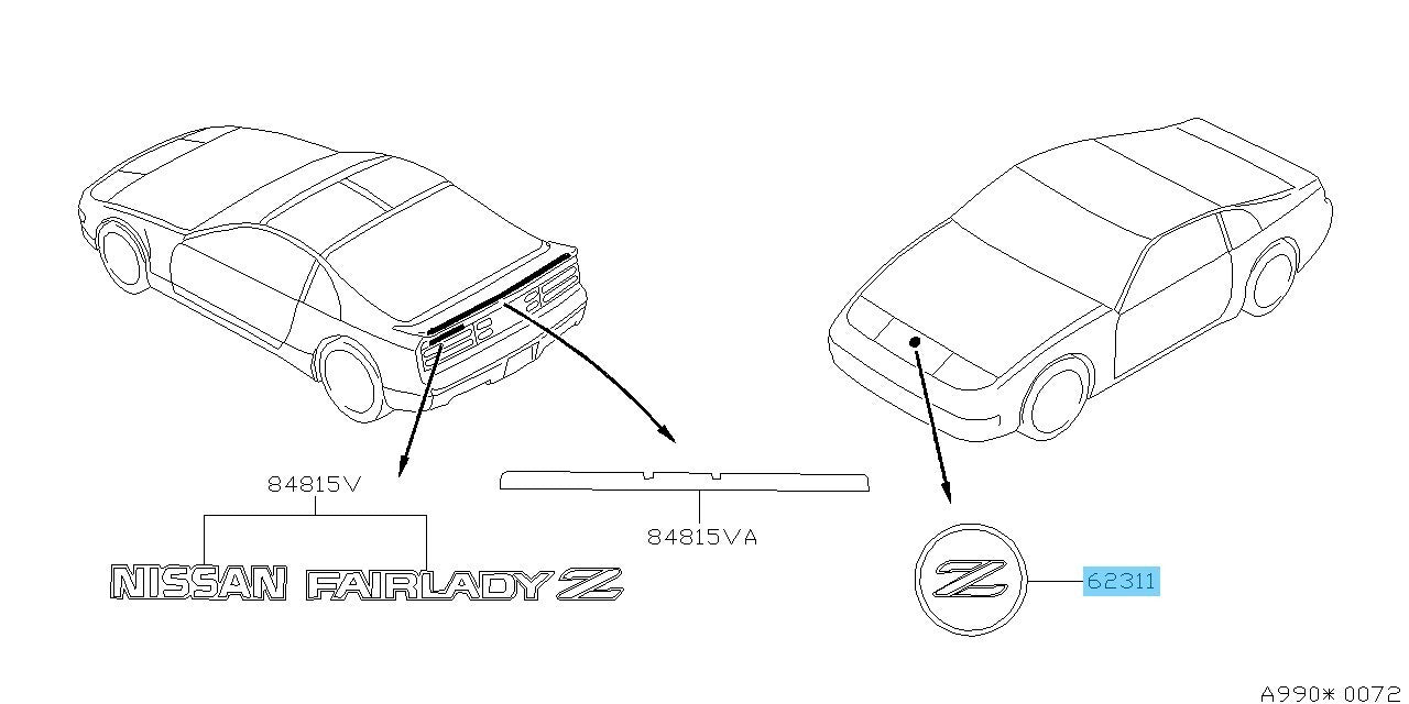 NISSAN FAIRLADY Z 300ZX Z32 93-98 Genuine Front Gold-Black Emblem 62889-46P00