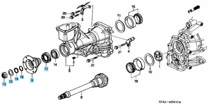 HONDA S2000 04-09 Genuine Secondary Shaft Flange & Bearing & Oil Seal Set OEM