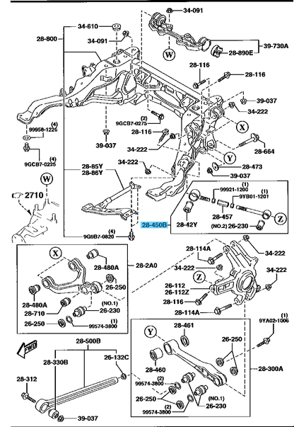 MAZDA RX-7 RX7 FD3S 1993-1995 Genuine Rear Toe Control Link Set FD02-28-450 OEM