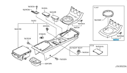 NISSAN 350Z Z33 04-05 Genuine Center Console Finisher Indicator AT 96913-CE800