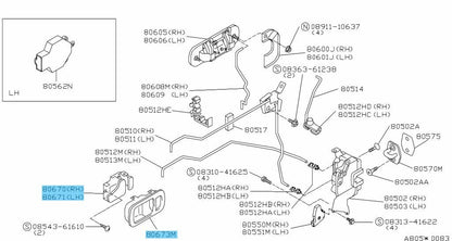 NISSAN SKYLINE R32 BNR32 GT-R HCR32 GTS Genuine Interior Door Handle Set OEM
