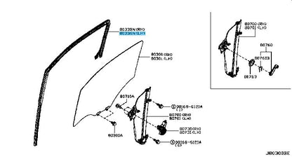 NISSAN NV200 M20 Genuine Front Door Glass Run Rubber LH 80331-5LA0A OEM