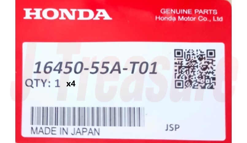 HONDA JAZZ GK5 14-19 Genuine Fuel Injector Assy 16450-55A-T01 x4 Set OEM