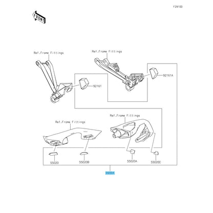 KAWASAKI NINJA 1000SX 2020-2024 Genuine Bag Fitting Kit 99994-0867 OEM
