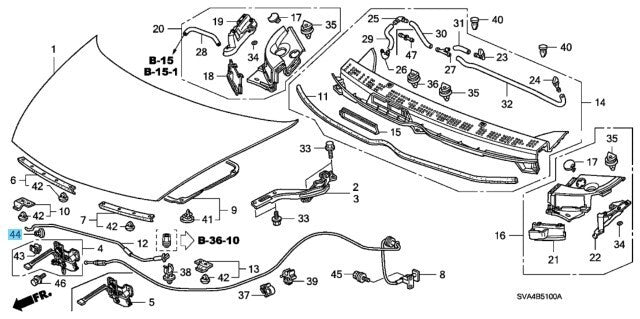 HONDA CIVIC FD1 FD3 2006-2020 Genuine Hood Stay Grommet 91604-SNA-003 OEM
