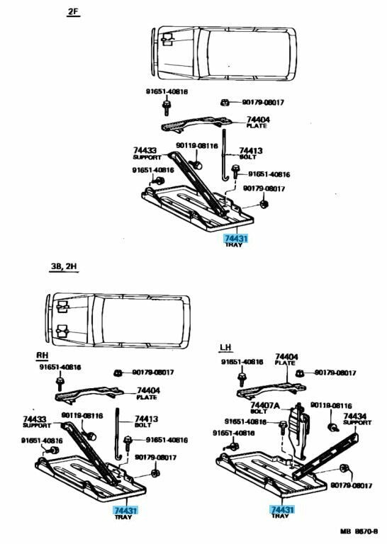 TOYOTA LAND CRUISER BJ60 FJ60  FJ62 81-90 Genuine  Battery Tray 74431-90A00 OEM