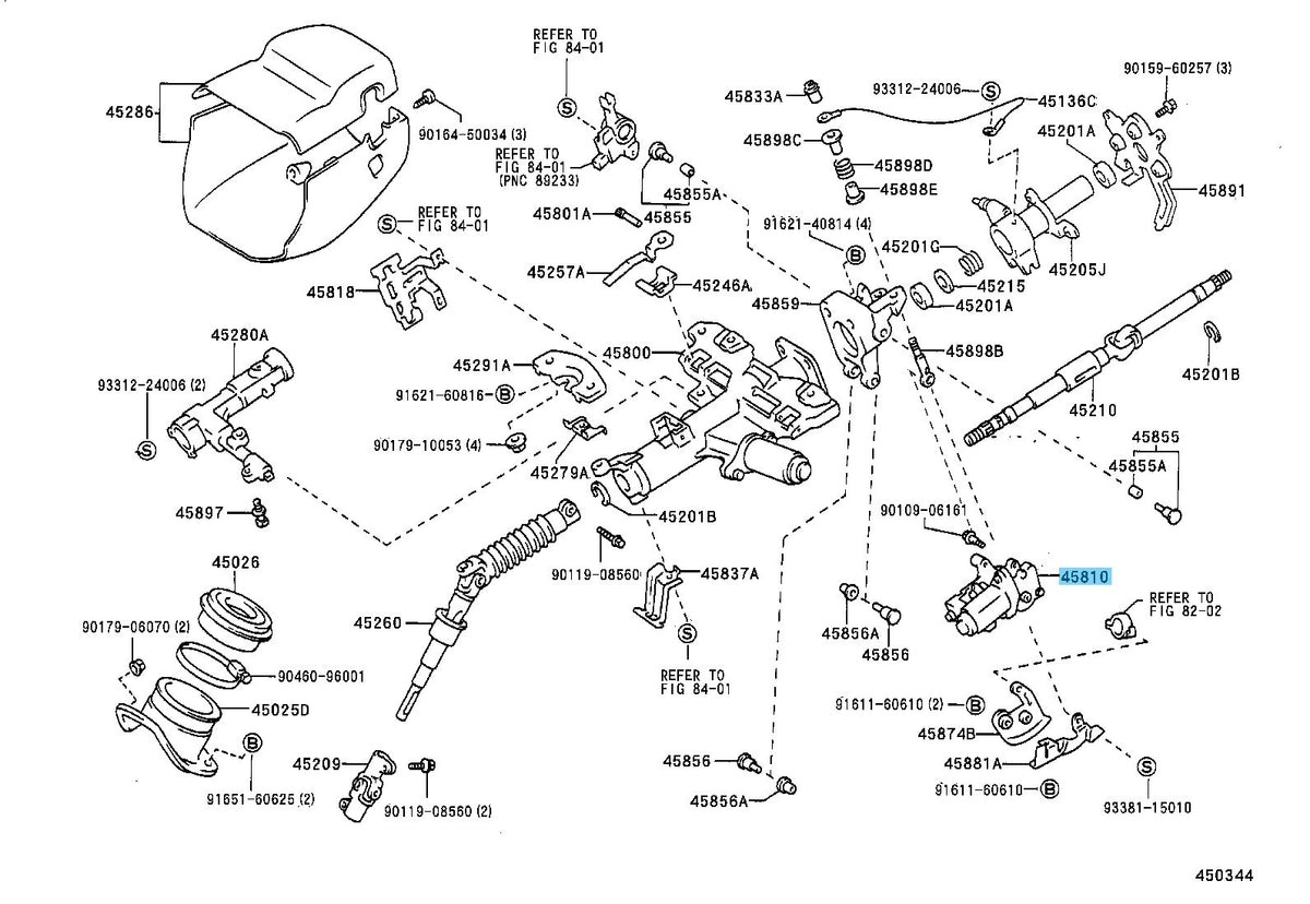 TOYOTA LEXUS LS400 UCF20 1994/10-1995/08 Genuine Tilt Steering Gear W/Motor