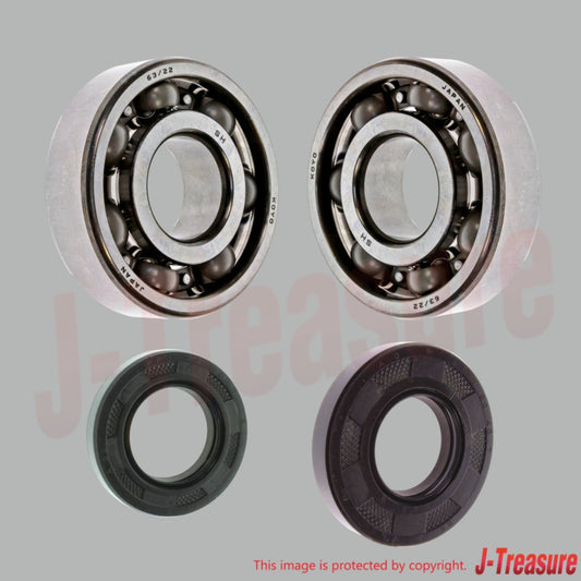 YAMAHA YZ125 '05-25 Genuine Crankshaft Main Bearing(x2) & Oil Seal(RH & LH) Set