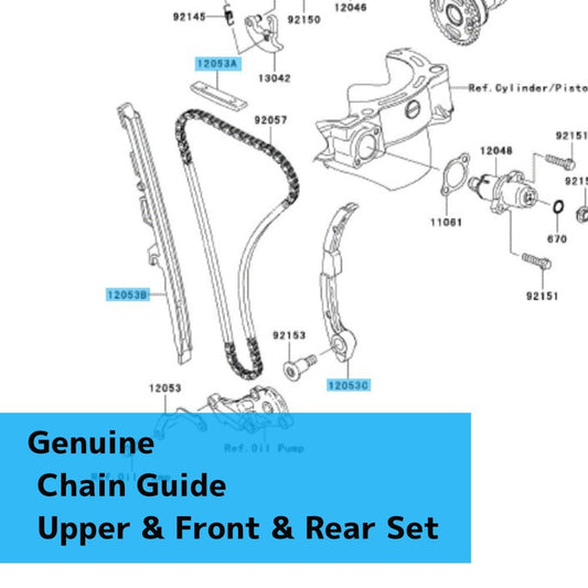 KAWASAKI KX450F '06-08 Genuine Chain Guide Upper & Front & Rear Set OEM