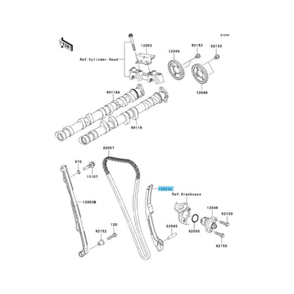 KAWASAKI NINJA ZX-10R ZX1000 2004-2010 Genuine Chain Guide Rear 12053-0050 OEM