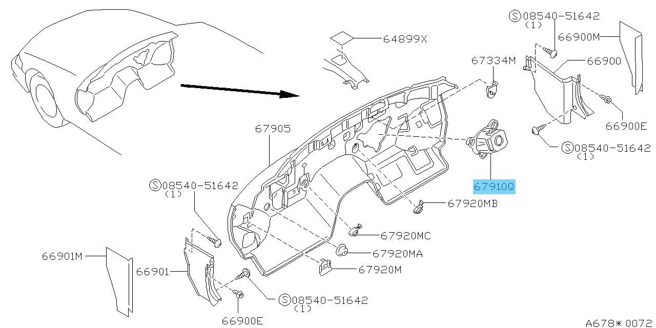 NISSAN SKYLINE HCR32 89-94 Genuine Jacket Tube Bracket Insulator 67910-75L00 OEM