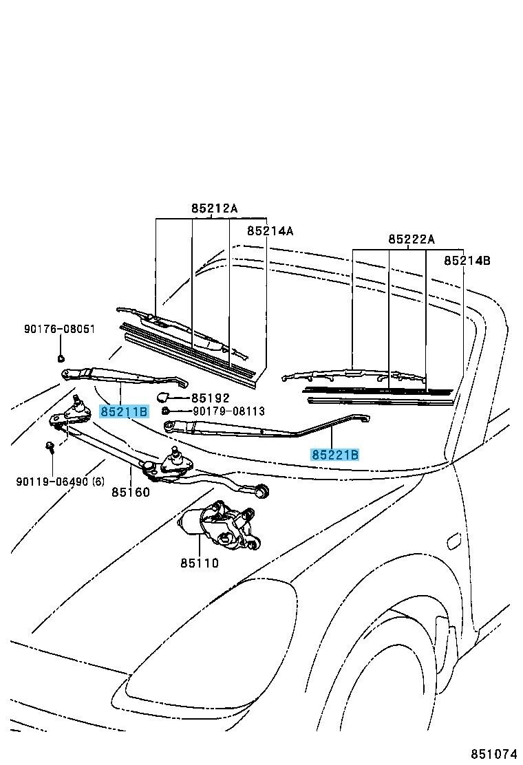 TOYOTA MR-S ZZW30 Genuine Front Wiper Arm Right & Left set RHD OEM