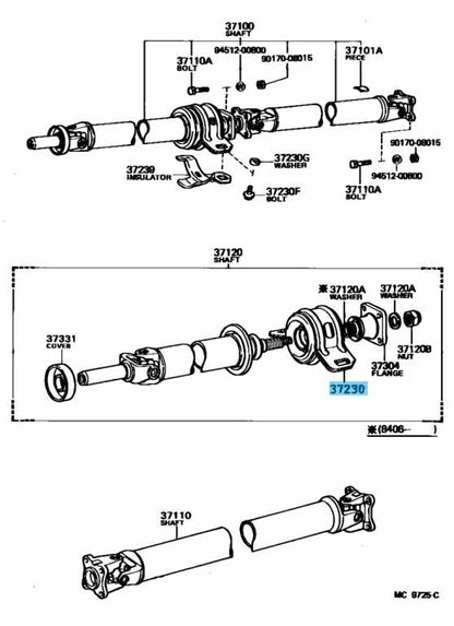 TOYOTA LEVIN TRUENO AE86 84-87 Genuine Drive Shaft Center Support Bearing OEM