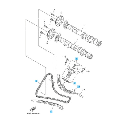 YAMAHA MT-09 2018-2020 Genuine Cam Chain & Tensioner & Damper Set OEM