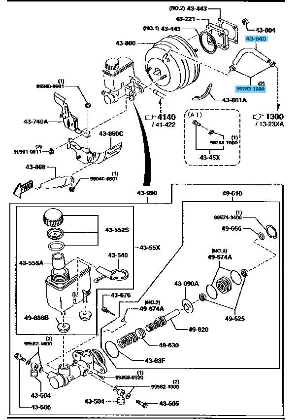 MAZDA RX-7 FD3S '99- Genuine Brake Vacuum Hose & Horse Clamp(x2) Set OEM