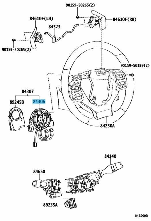 TOYOTA LEXUS GS F URL10 2016-2018 Genuine Spiral Cable Sub Assy 84308-53020 OEM